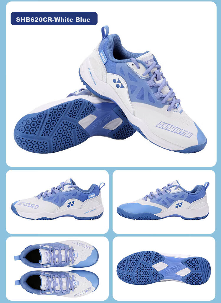 YONEX Badminton Shoes, Women's Professional Model SHB620G, Durable Shock Absorption, White-Pink, Size 36 14