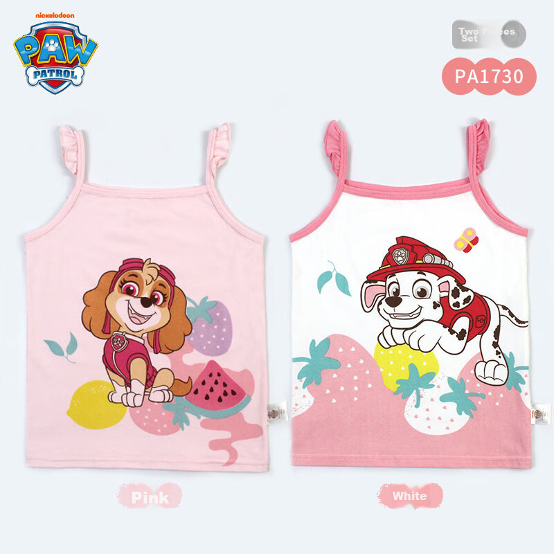 PAW PATROL Children's Vest, Girls' Thin Undershirt Camisole, Casual Sleeveless Belly-Protecting Baby Clothing PA1730 100