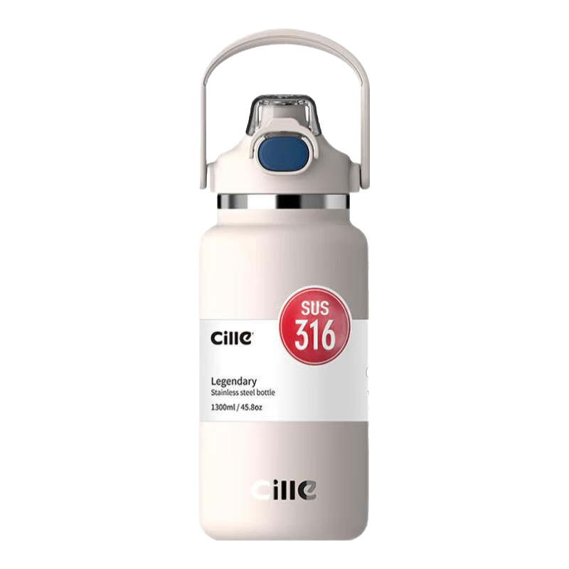 Cille Large Capacity Insulated Mug for Men And Women, Portable Outdoor 316 Stainless Steel Water Bottle for Travel, Sports And Car Use 1.0L