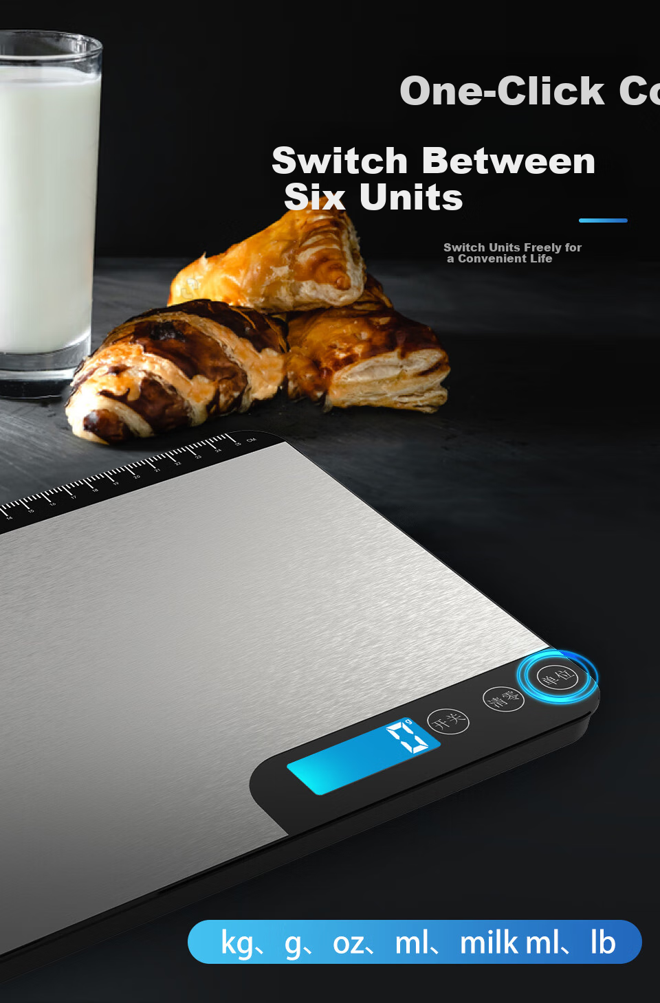 Kubei Kitchen Scale, Large Electronic Scale for Home Use, High-Precision Food Weighing Scale, Baking Gram Scale 5