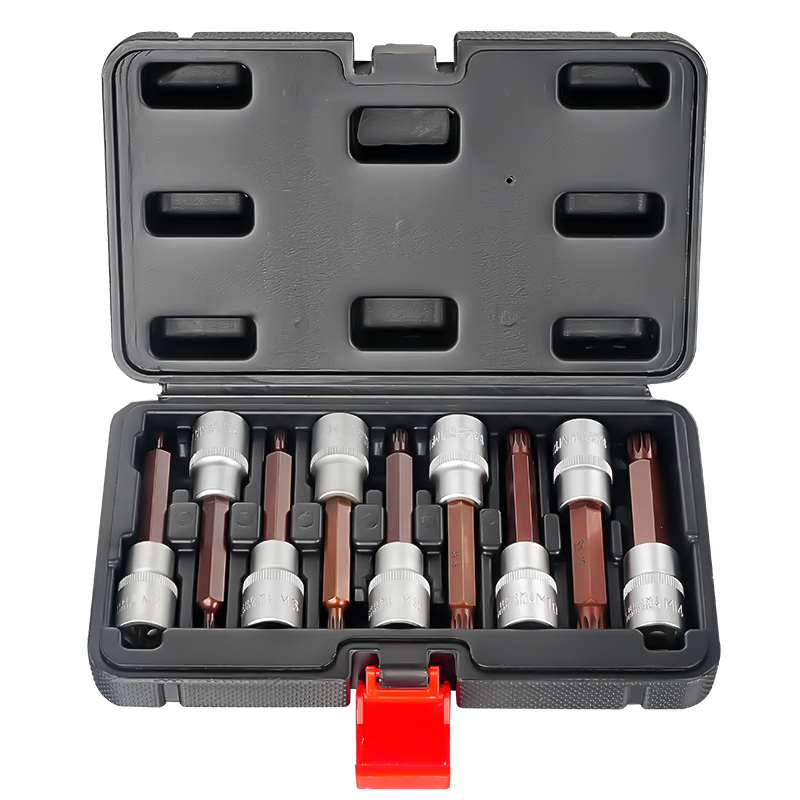Kuanteng 1/2 Large Impact Driver Extended Screwdriver Socket Electric Wrench Air Gun Quick Bit S2 12-Point Bit 9-Piece Set