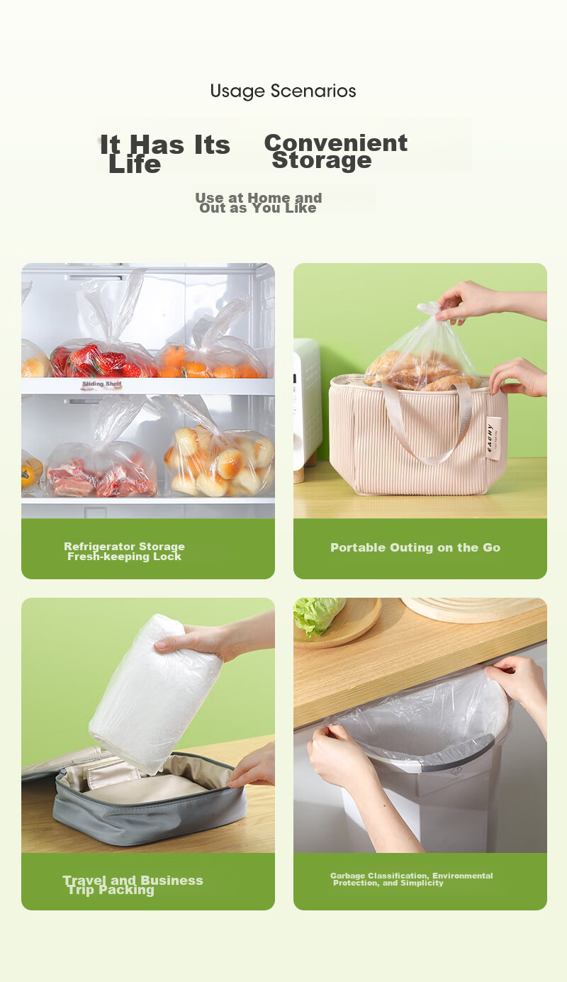 MARYYA Disposable Food-Grade Storage Bags, Large Size 80 Pieces, 40x50cm Plastic Bags, Thickened, for Vegetable Refrigeratio 13