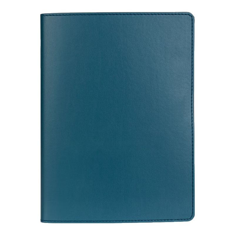 Deli [Niusai] Leather Notebook, Smooth Writing, Ink-Resistant Journal, Diary, Meeting Minutes Book, Cyan Color NS600, Deli's High-End Brand