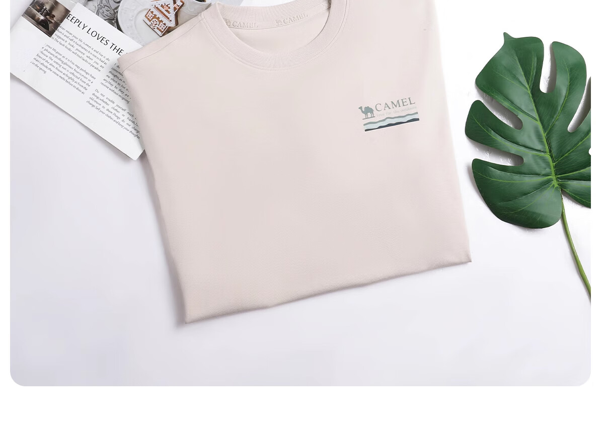 CAMEL Women's Short Sleeve T-Shirt Antibacterial Heat-Blocking Breathable Quick-Dry Sports Casual Crew Neck Top Men A15BAVV023 3XL 31