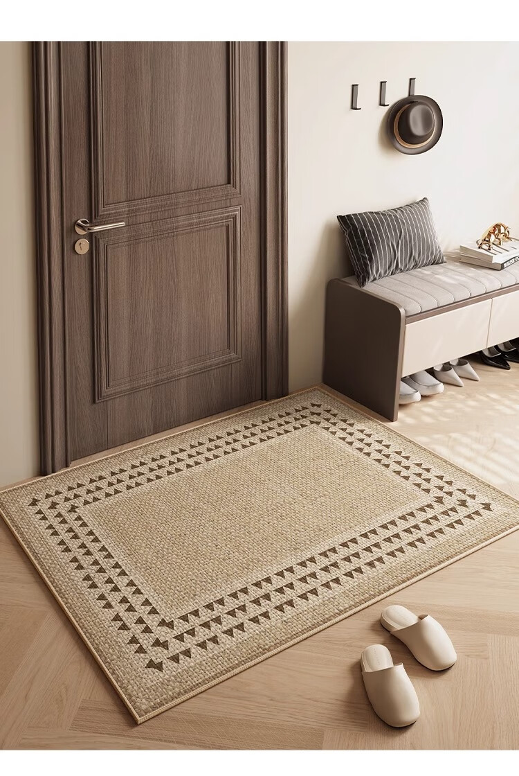 Yinshang Imitation Linen Entrance Door Mat Non-Slip Carpet Premium Indoor Entryway Rug Foot Mat 7