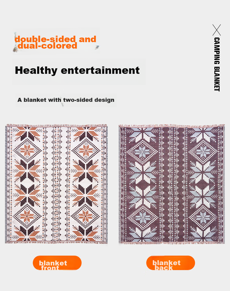 Suncojia Picnic Mat, Ethnic Style Camping Blanket, Camping Tablecloth, Carpet, Shawl, Tassel Mat 1.8*2.3 Meters 5