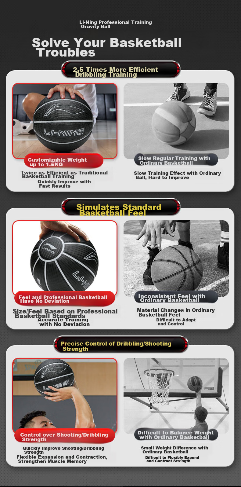 Li-Ning 957 Basketball, Outdoor Dust-Proof, Wear-Resistant, Non-Slip, Cement Court, Size 7, for Adults And Students, 20K Competition Special Gift, Blue Ball 4