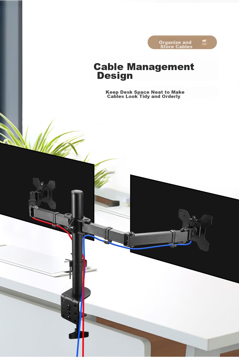 Zhiercheng Monitor Stand, 17-32 Inch Computer Stand Arm, Desktop Monitor Screen Support, Mechanical Arm Riser, Center Position Return, More Space-Saving 10