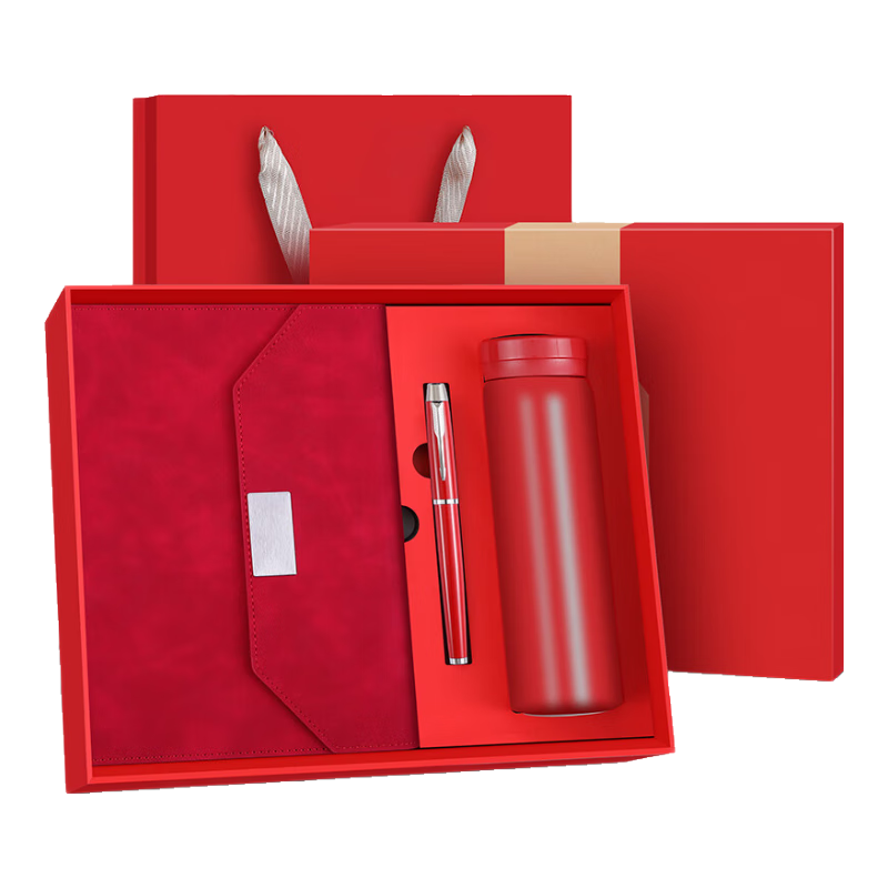 Jiaranheng Mid-Autumn Festival Gift Notebook Set with Gift Box, High-Quality Stationery for Men And Women Teachers, Office Supplies, Customizable Work Diary Notebook, China Red