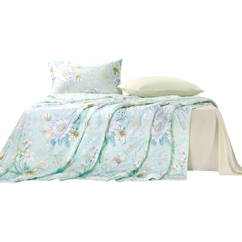 FUANNA Summer Quilt, Seven-Hole Antibacterial Air Conditioning Quilt, Pure Cotton Fabric, Washable, Double-Size Summer Quilt, 3.5 Jin, 230x229cm