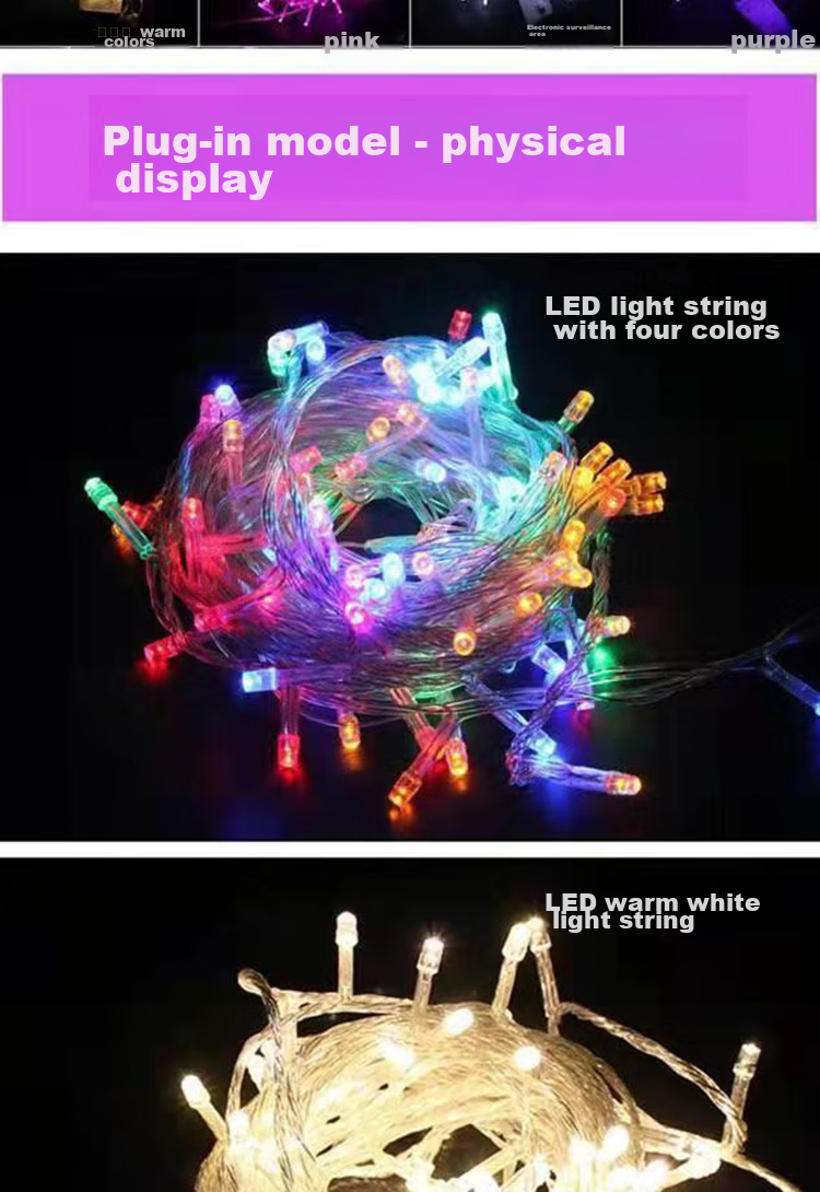 DiliCarr LED Meteor Shower Lights, Colorful Tree Lights, Flashing String Lights, Starry Sky Outdoor Waterproof Hanging Lights for Trees, New Year Decorative Colored Lights 7