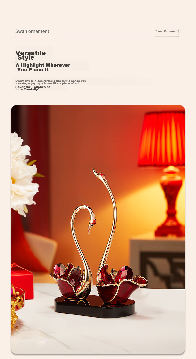 Nuoshiman Swan Ornament, Elegant Wedding Gift for Newlyweds, Valentine's Day And 520 Gift for Girlfriend, Living Room And Wine Cabinet Decoratio 4