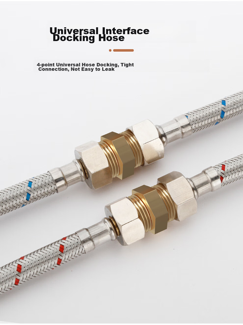 Larsd T1 Thickened Full Copper Double Threaded 1/2" External Thread Direct Water Inlet Pipe Fitting, Plumbing Accessory 7