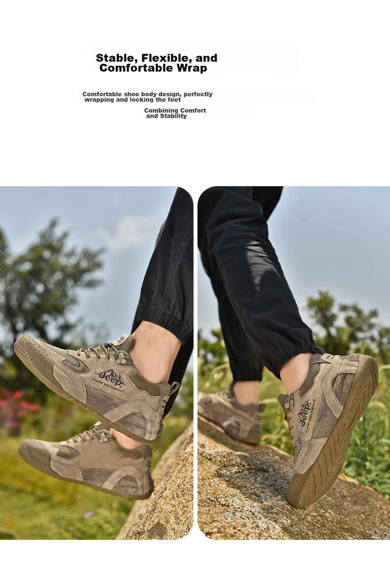 JEEP Hiking Shoes for Men, Outdoor Sports Running Shoes, Breathable Low-Top Casual Men's Shoes, Non-Slip Wear-Resistant Shock-Absorbing Mountaineering Shoes 2090 7