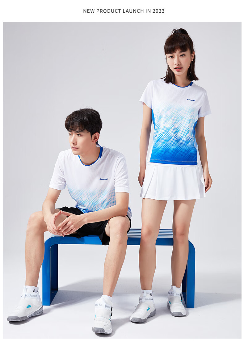KAWASAKI Clearance Sale Professional Badminton Shirt, Women's Sports Short-Sleeve T-Shirt, Quick-Dry K2013, White, M 11