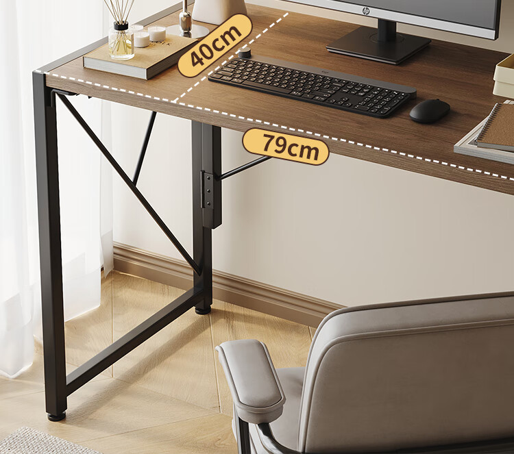Yicainianhua Foldable Desk, No Installation Required, Study Table for Bedroom Or Living Room, Writing Desk for Office Or Computer Use, Small Student Desk 1215 8