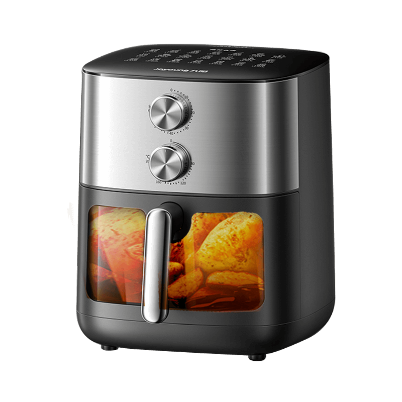 Joyoung [Lowest Price for Top Live Streamers, 9% Off] Air Fryer with Dual Heating Sources on Top And Bottom, No-Flip Baking, 6.5L Large Capacity, Visible Home Fryer And Baking Combo KL65-V596Y