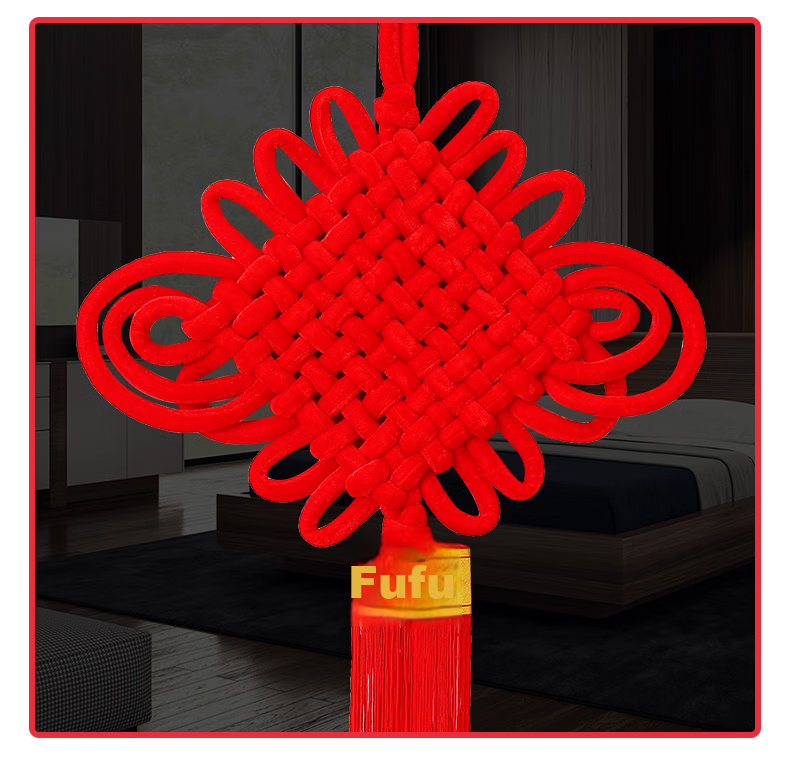 Xinxinjingyi Handmade Chinese Knots for Housewarming Celebration, Business Opening, New Year Spring Festival Decoration Atmosphere Setup, 10 Plates of Red Velvet 12