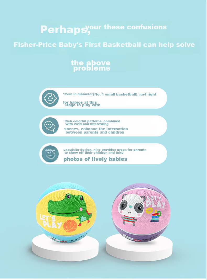 Fisher-Price Children's Toy Ball, 12cm, Rubber Ball, Bouncy Ball, Kindergarten Basketball, Pink And Purple, Birthday Gift 3