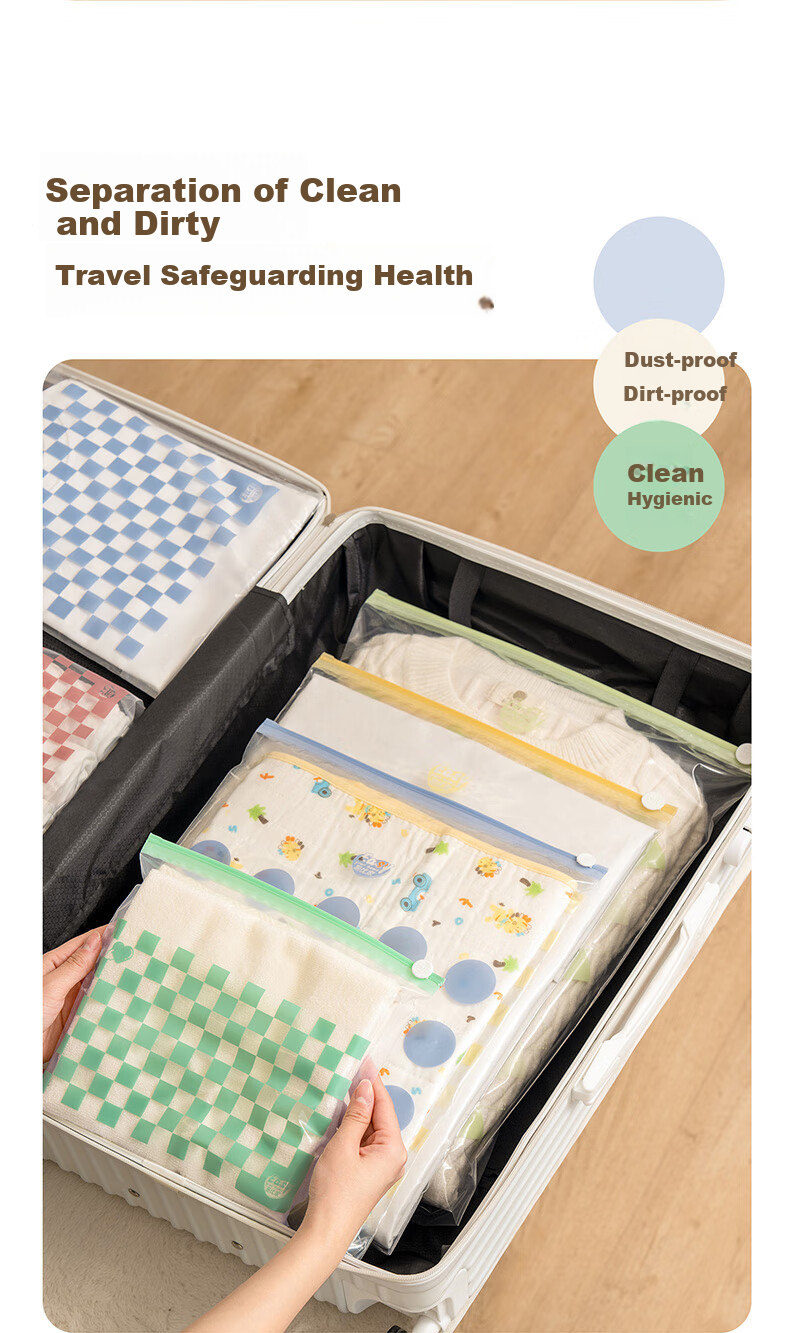 Easy Your Home Travel Storage Bags, Clothes Zipper Sealed Packing Transparent Luggage Organizer Bags, 3XL Size, 10 Pieces 8