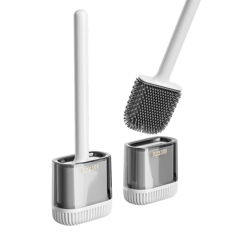 Jiabangshou Wall-Mounted Toilet Brush Set, No Drilling Required, Bathroom Cleaning Brush, No Dead Angle Cleaning Tool