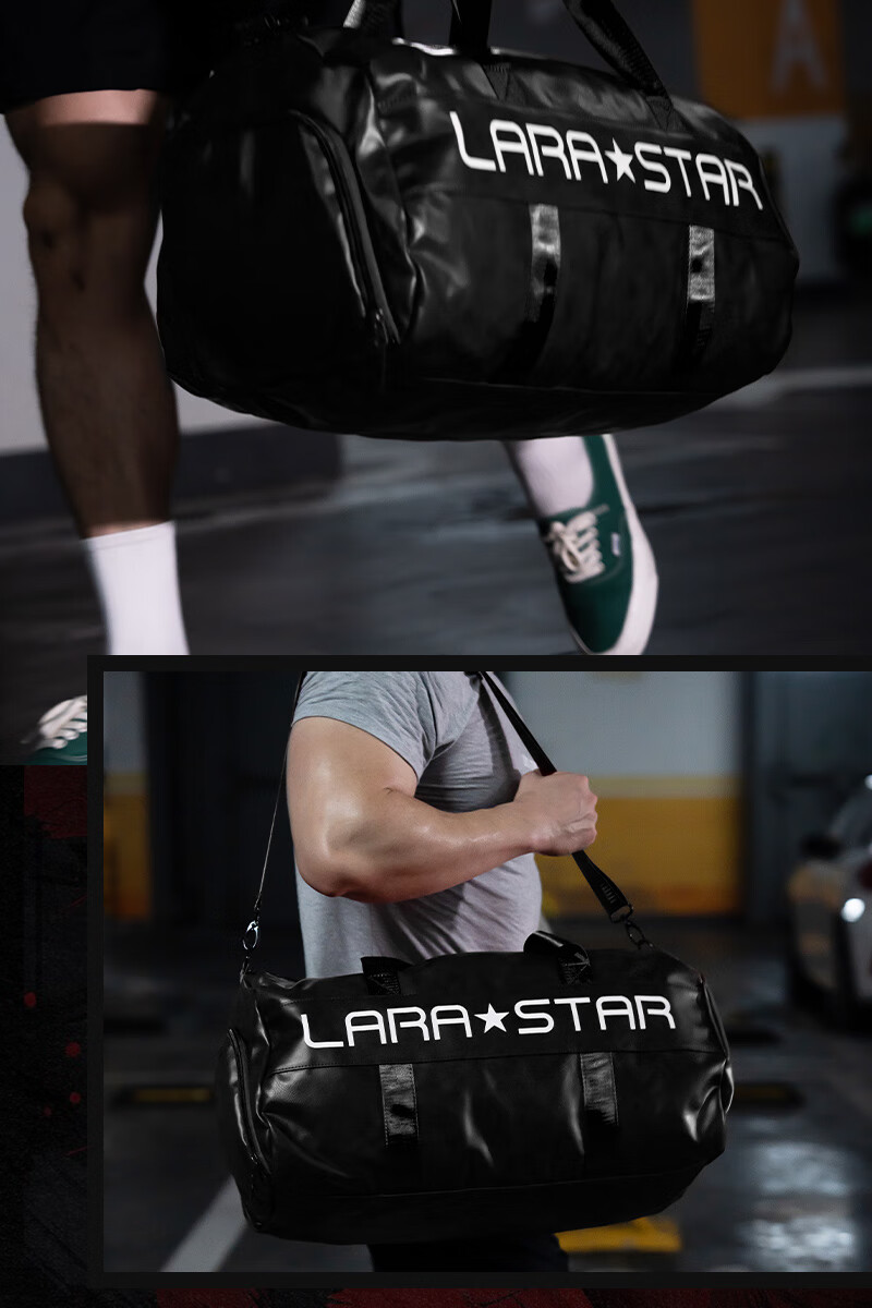 Laura Star Fitness Bag Sports Training Bag Men Large Capacity Travel Business Handheld Shoulder Crossbody Warrior Black 30L 14