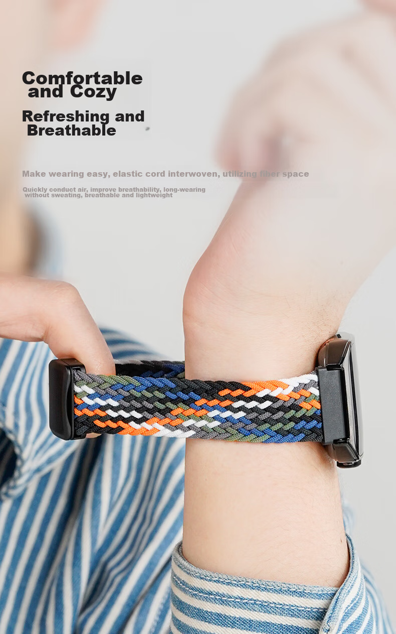 CangHua Compatible with OPPO Watch Straps for WatchX3/watchX2/watchX/watchS/S2/4Pro/Xiaomi Watch 2, Nylon Braided Magnetic Strap for Men And Women, Black 4