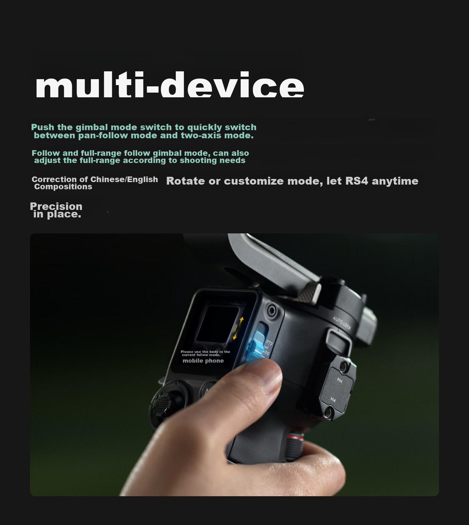 DJI RS 4 Gimbal Stabilizer, Three-Axis Anti-Shake Professional Handheld Shooting Stabilizer, 3kg Load Capacity, for DSLR And Mirrorless Camera Gimbal 8