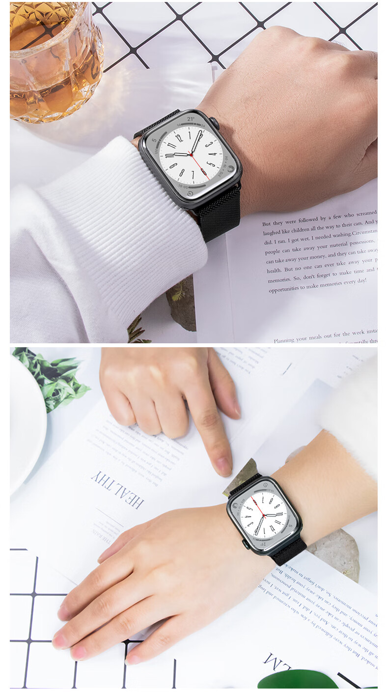 BHO [Official Milanese] Compatible with Apple Watch Band, Metal Strap for Apple Watch S12, IWatch S11/10/9/8/SE3/2/Ultra4 Band 10
