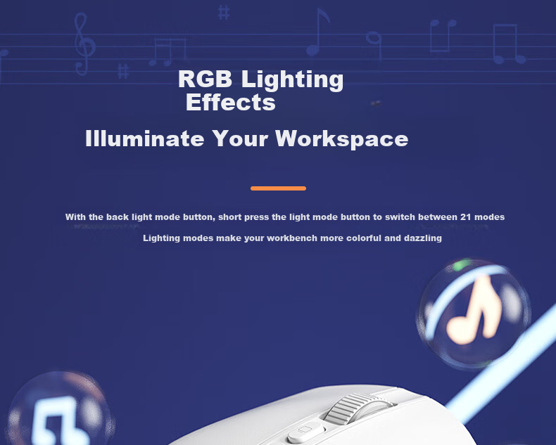 Aigo M60 Moonlight Curve Wireless Mouse, 2.4G Connection, Rechargeable Lithium Battery, RGB Lighting, One-Key Return to Desktop, Suitable for Business Office And Gaming, Black 3