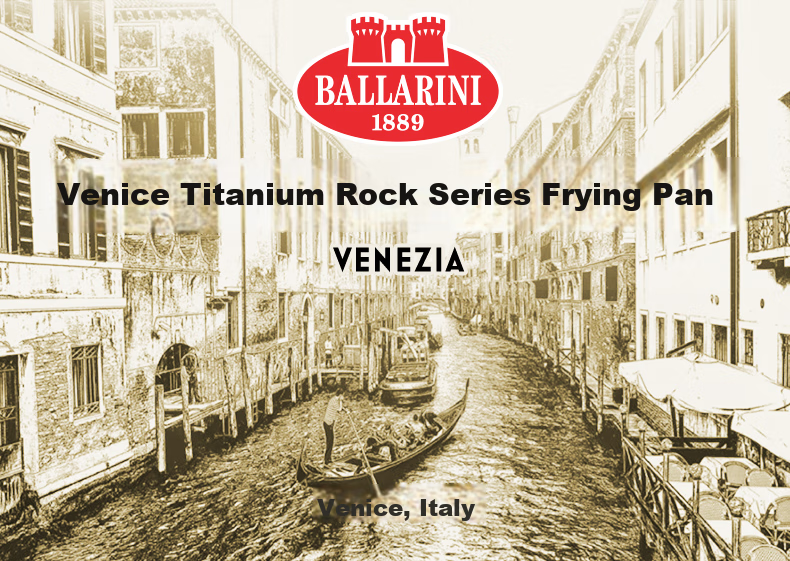 BALLARINI Non-Stick Pan with Six Cores, Titanium Imported Wok, Chinese Stir-Fry Pan, Compatible with Induction Cookers, Venice Titanium Gold Rock 30cm 1
