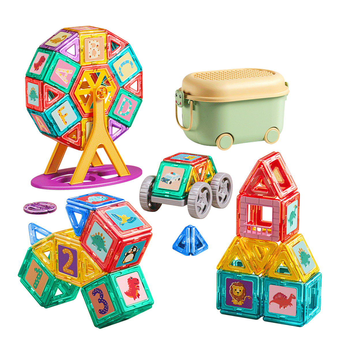 Babibu Large Magnetic Tiles, Children's Building Blocks, Magnetic Toy for Boys And Girls Aged 3-6, Birthday Gift