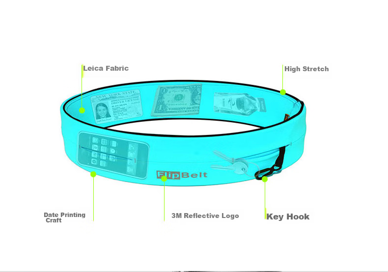 Flipbelt [Classic Waist Pack] Multifunctional Outdoor Running Belt for Men And Women, Marathon Gear, Phone Pouch, Fluorescent Green, XS 7