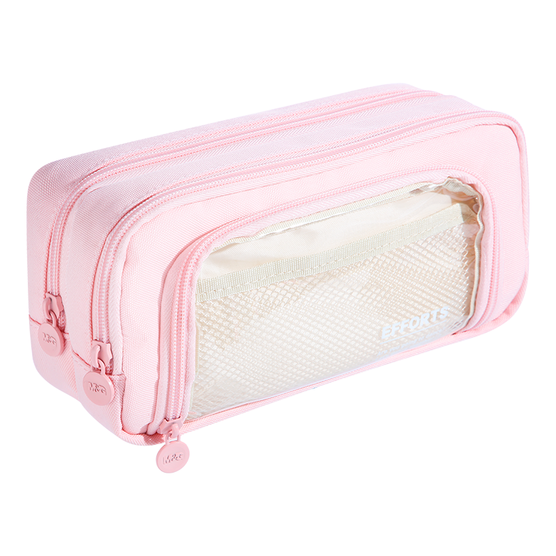M&G 5-Layer Large Capacity Pencil Case Stationery Box Pencil Bag for Girls Students High School Middle School Cute Visible Light Pink Ins Style