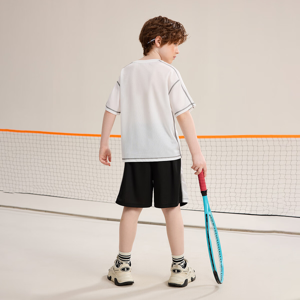 ASK JUNIOR Boys' Sports Set Summer Children's Lightweight Quick-Dry T-Shirt + Shorts Two-Piece Tennis Outfit for Older Kids 150