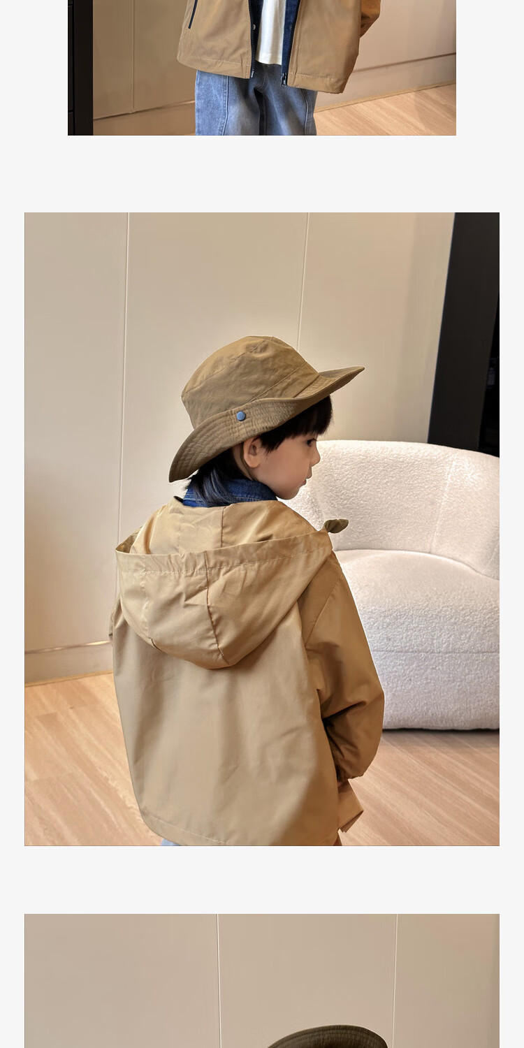 LUSON Chen Dazhu Boys Outdoor Hooded Workwear Jacket 2025 Spring Autumn New Children's Water-Repellent Mountaineering Coat 22
