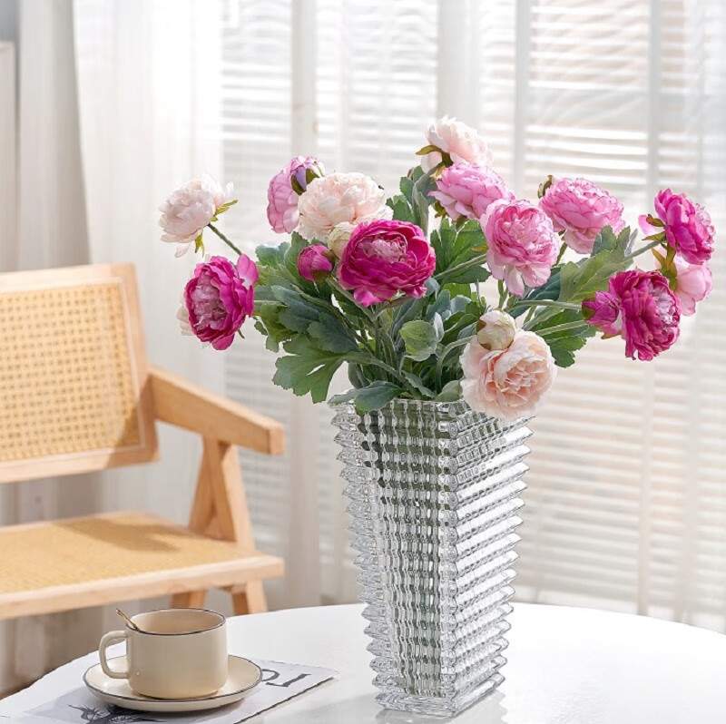 Fanyejia Three-Head Peony Artificial Flowers, 5 Stems, Living Room Fake Flowers, Silk Flowers, Rose Table Flowers, Floral Arrangement, Decorative Pieces with Elegant Feel, for Photography 4