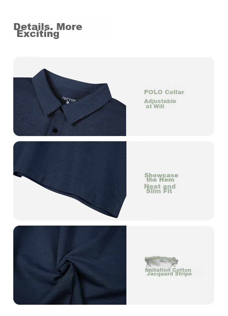 TECTOP Short-Sleeve T-Shirt for Men, Spring And Summer Outdoor Commute Business Casual POLO Shirt 2422147TX Blue Floral Yarn L 14