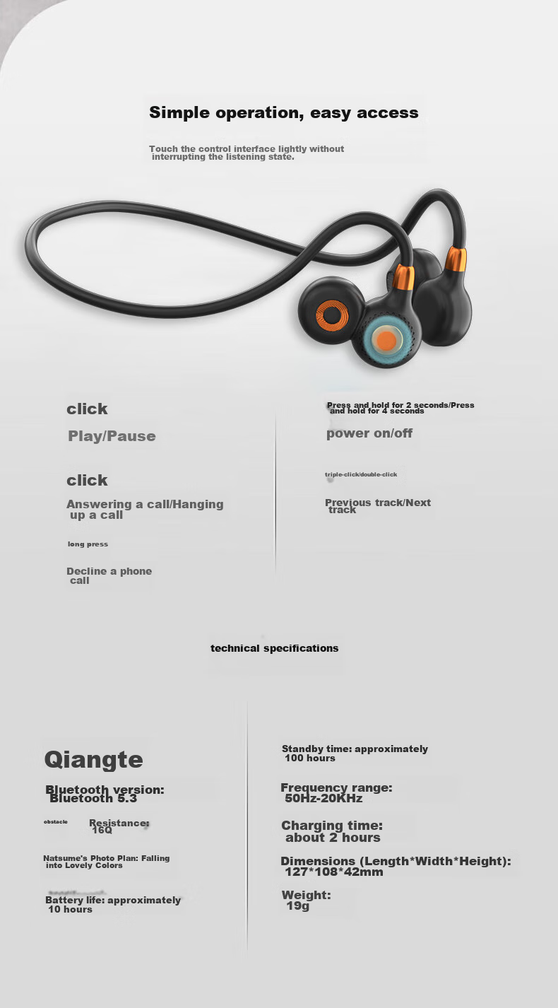 Leideng I10 Wireless Sports Bluetooth Earphones, Over-Ear Design, Waterproof And Sweat-Resistant, Suitable for Marathon Running, Not In-Ear, Long Battery Life, Compatible with Apple 17, Huawei, Android Phones, Price Protection, Orange Color 15