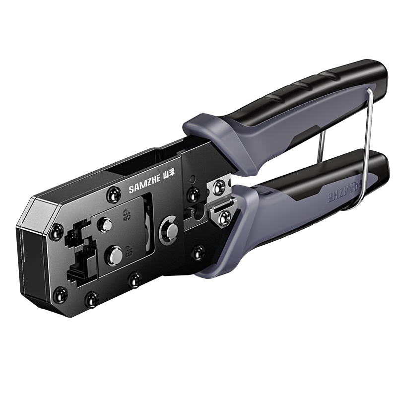 SAMZHE Network Cable Crimper, Network Telephone RJ45 Crimping Tool, 6P/8P Dual-Use Multifunctional Labor-Saving Wire Stripper And Cutter, RJ45 Crimping Tool GD-187