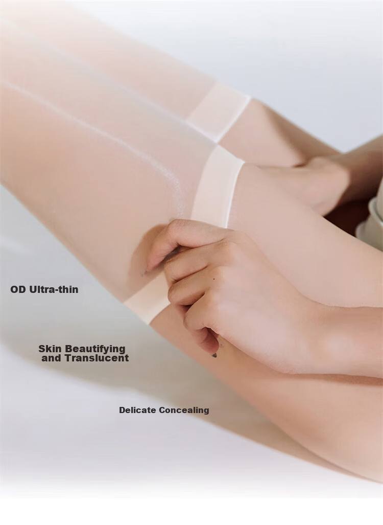 LangSha Horse Oil Silk Stockings, Mid-Calf Length, No Edge, 0D Ultra-Thin Black Silk Thigh-High Socks, Glossy Reflective Socks, Smooth And Shiny Long Tube Socks 9