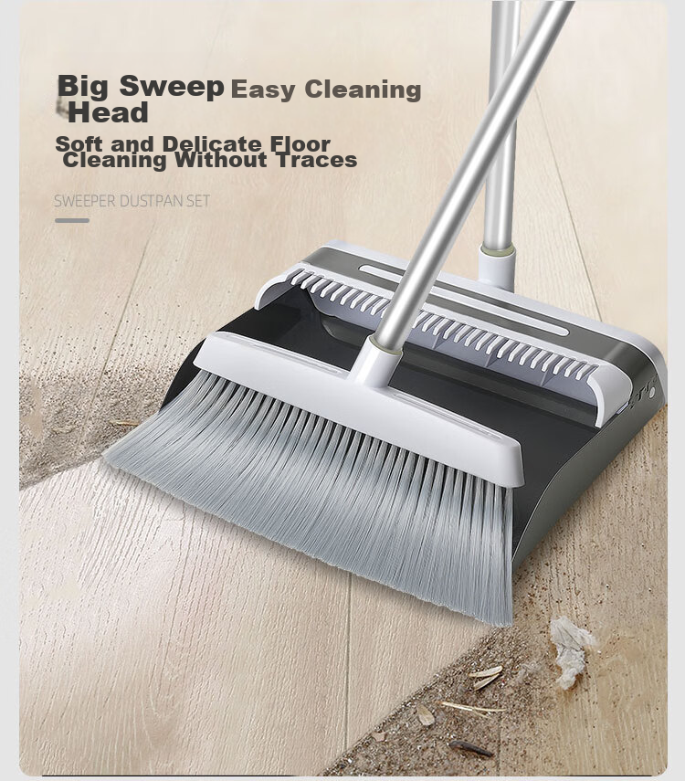 EAST Broom And Dustpan Set, Household Metal Broom And Dustpan Combo, Windproof Comb-Shaped Dustpa 3
