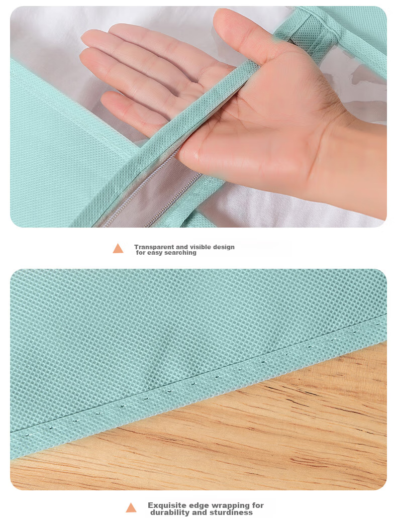 JEKO&JEKO Clothing Dust Cover, Dust Bag Set of 10, for Coats And Down Jackets, Garment Storage Bag, Transparent Clothes Cover, Hanging Bag, Blue 14