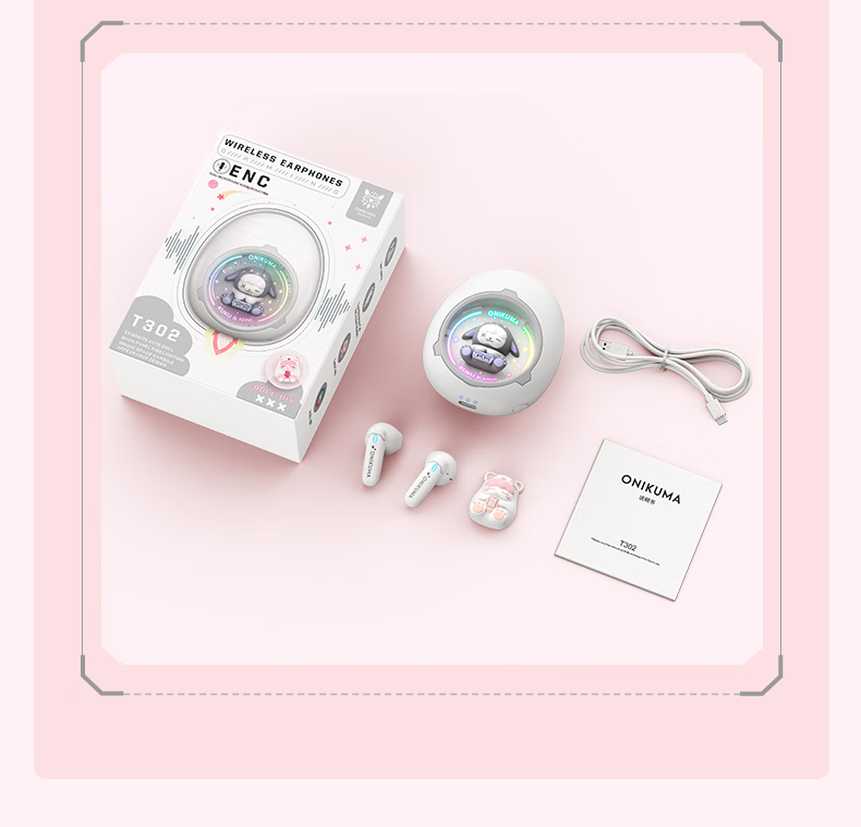 ONIKUMA True Wireless Bluetooth Earphones, Semi In-Ear Style, Cute for Women, Music, Sports And Gaming Headphones, Noise Reduction, Low Latency, Long Battery Life, Suitable for Apple And Huawei, Birthday Gift for Girlfriend 22