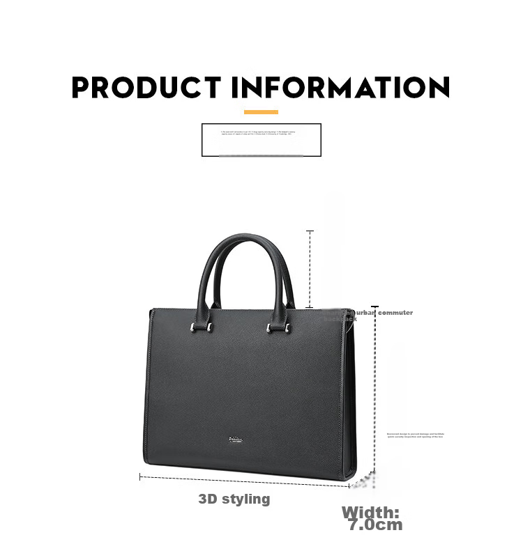 Goldlion Business Briefcase Handbag, Leather Men's Bag, Laptop Bag, Large Capacity Work Bag, Birthday Gift 16