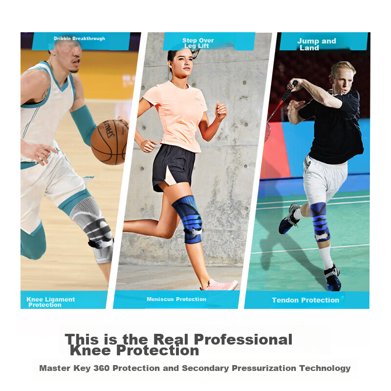 Bestray 5D Knee Brace Sports Knee Protector Meniscus Support for Running, Basketball, Badminton, Women's Deep Squats Professional Knee Guard