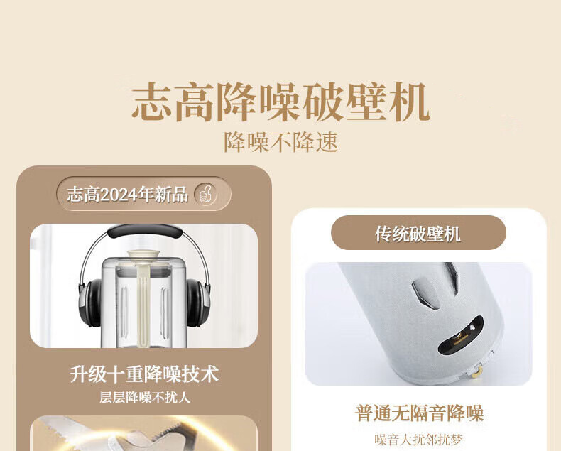 CHIGO Blender, Home Soy Milk Maker, Quiet Automatic No-Cook Multi-Grain Machine for 2-3 People, Multifunctional with Timer And Heating Function, Filter-Free 1.2L Juicer for Fruits And Baby Food LD-D21 1