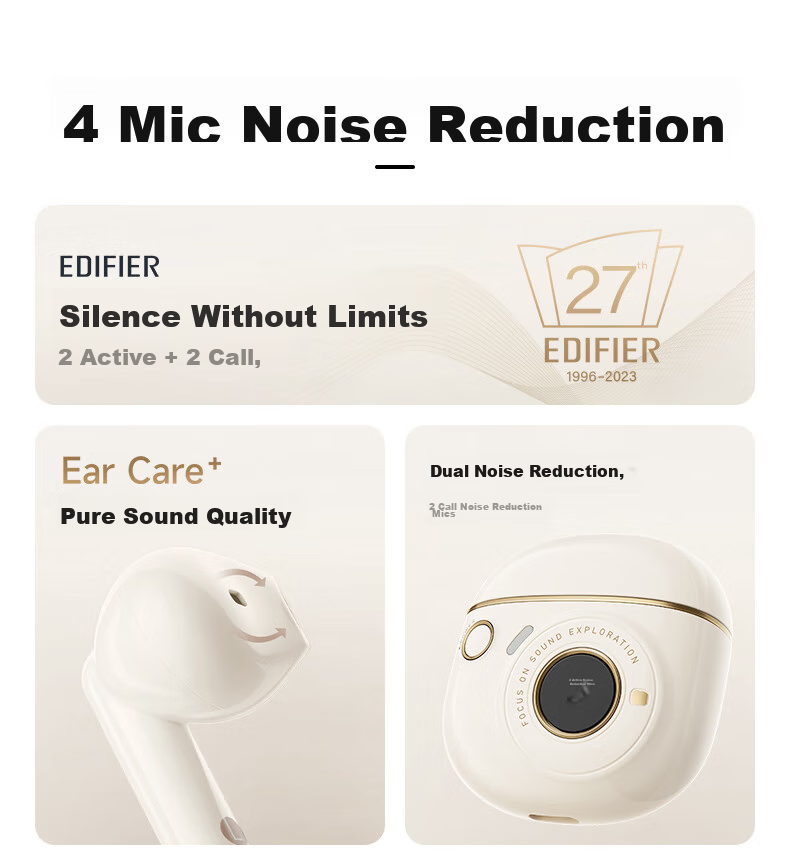 EDIFIER TO-U3 Plus True Wireless Bluetooth Earphones, Semi In-Ear Design, Retro Style, Gift Box, Compatible with Apple, Huawei, Xiaomi, OPPO Phones, Twilight Blue, Graduation Gift 4