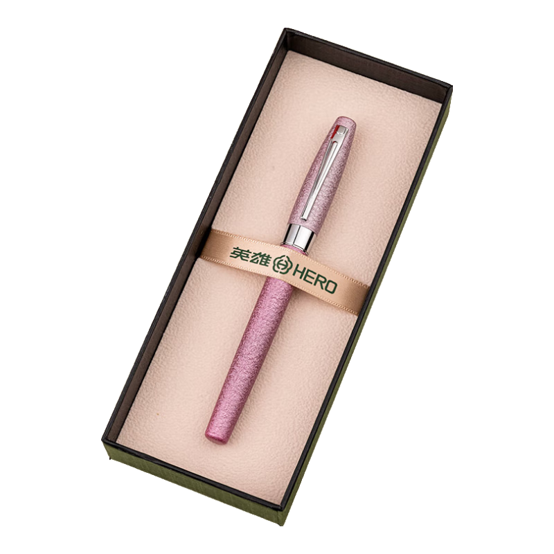 HERO Fountain Pen, Yayue Series, Iridium-Tipped Signature Pen, Stylish Student Birthday Gift, Pink, F Nib