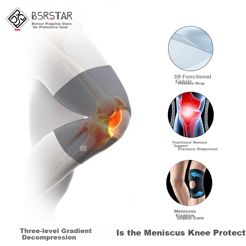 Bestray 3D Knee Brace for Meniscus Injury, Professional Sports Knee Support for Men And Women, Joint Protection for Basketball Players
